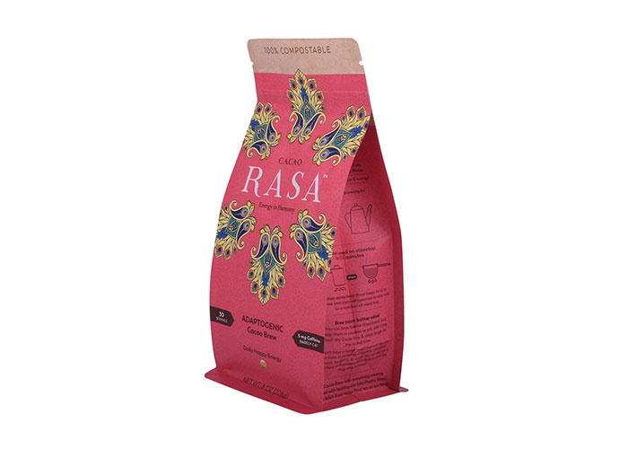 good quality Biodegradable Coffee Bags Flat Bottom Kraft Coffee Bags with Valve wholesale