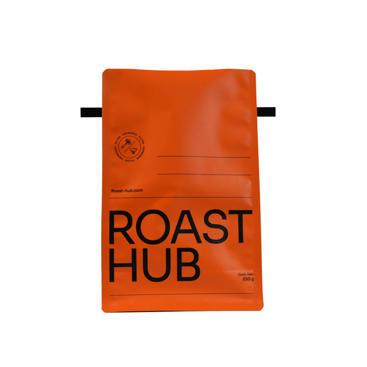 good quality Stand Up Plastic Flat Bottom Coffee Bag With Valve wholesale