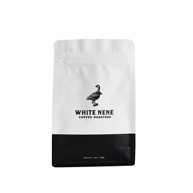 good quality White Stand Up Flat Bottom Pouch Bag Coffee wholesale