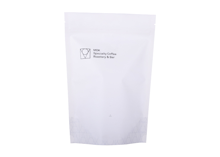 good quality Frosted Matte Ziplock Stand Up White Kraft Paper 2lb Coffee Bags wholesale