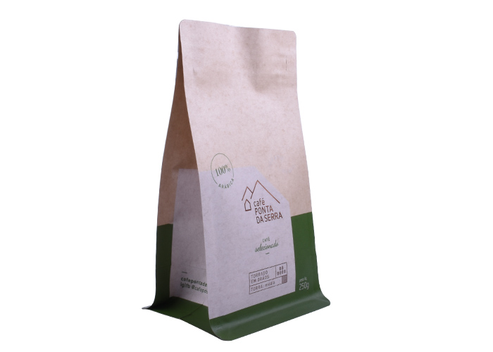 good quality FDA Safe Heat Seal Zip Kraft 250g Compostable Coffee Bag with Degassing Valve wholesale