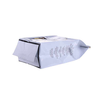 Customized Brown Craft Paper  Flat Bottom Coffee Bags With Valve And Zipper