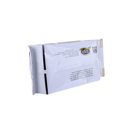 Customized Brown Craft Paper  Flat Bottom Coffee Bags With Valve And Zipper