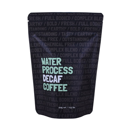good quality Custom Logo Printed Matte Black Stand Up Coffee Plastic Bag wholesale