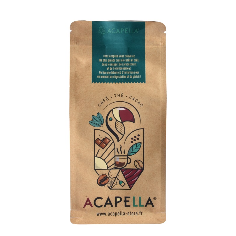 good quality Wholesale Gravure Printing Zipper Brown Paper Square Bottom Coffee Bags with Valve wholesale