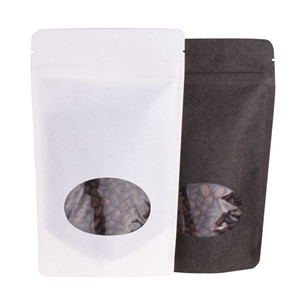 good quality Eco-Friendly Flat Pouch Kraft Paper Coffee Bags With Matte Window wholesale