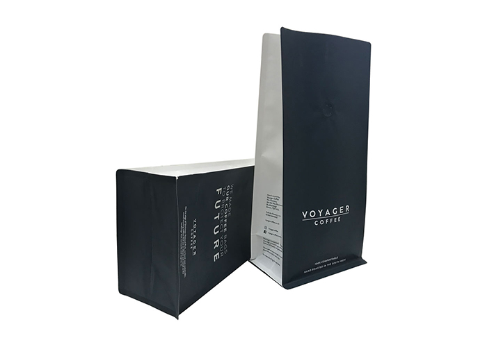 good quality Low MOQ Black Matte Stand Up Box Pouch Coffee Bag with Valve Zipper wholesale