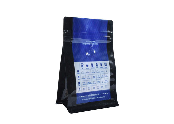 custom Eco-Friendly Flat Bottom Coffee Beans Recyclable Packaging with Zipper and Valve online