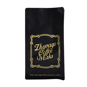 Retail Block Bottom Coffee Bags With Zipper Closure