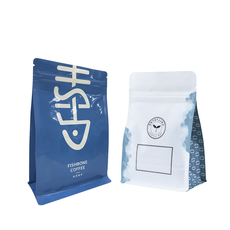 good quality Factory Sale Custom Round Bottom 8oz Blue Plastic Coffee Bag Wholesale wholesale