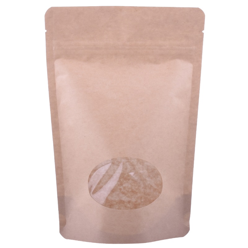good quality Eco-friendly Zipper Seal Recyclable Paper Stand Up Pouch Window Coffee Bags wholesale