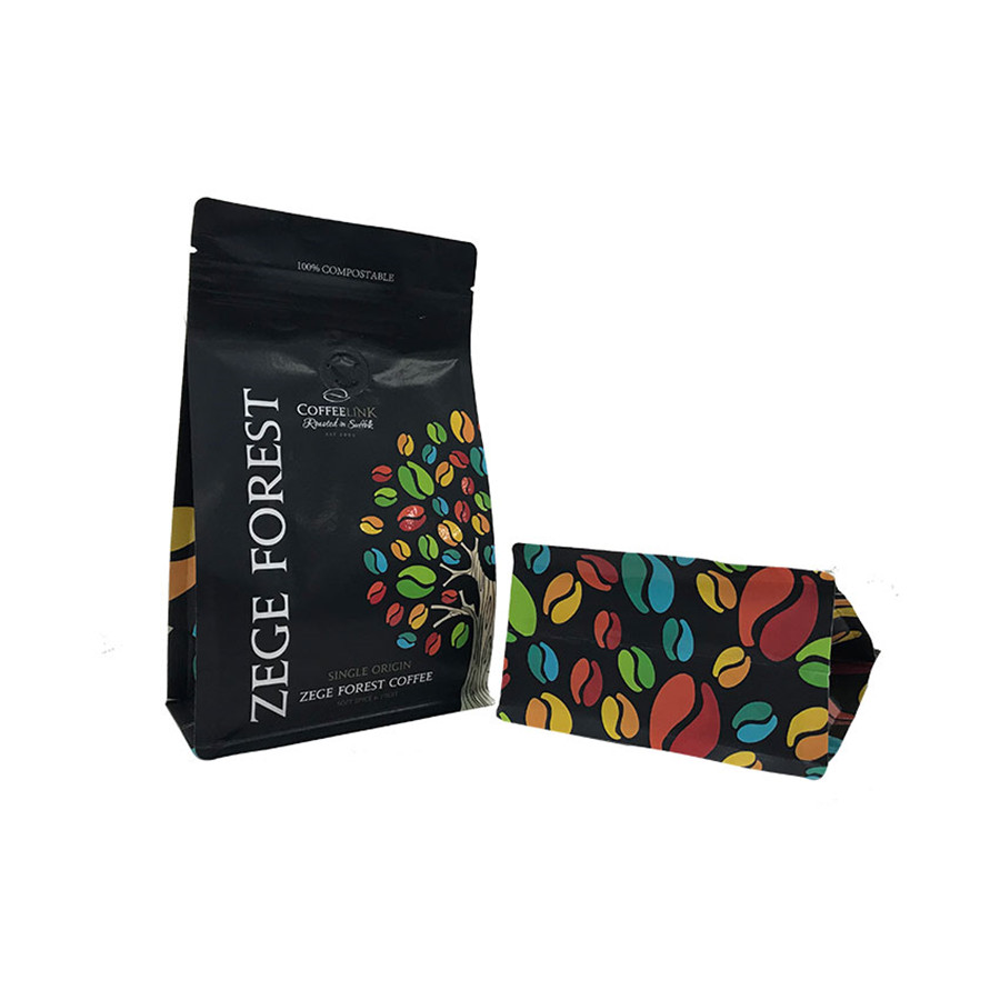 Press-To-Close Reduce Carbon Footprint Biodegradable Coffee Bags