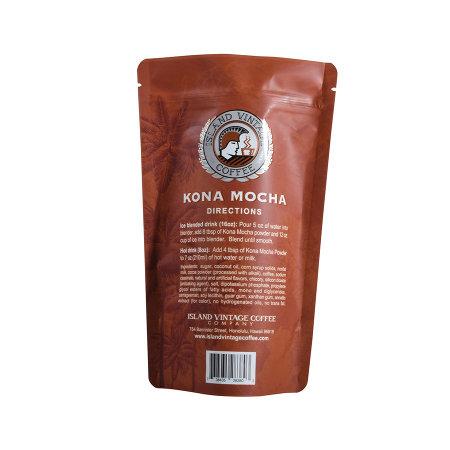 Embossed Full-Color Fold-Over Slider-Lock Coffee Bag Packaging