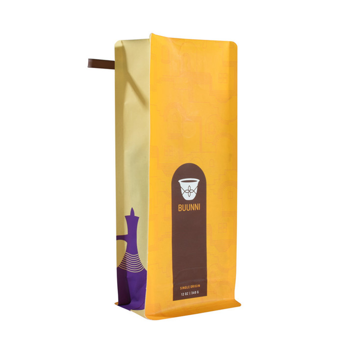 Pla Lined 1Lb Kraft Paper Blank Stand-Up Small Tin Tie Coffee Pouch In Bulk
