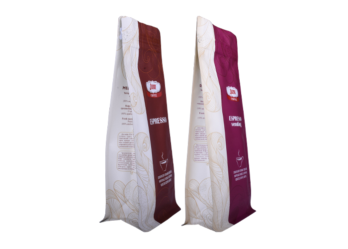 Zero Waste Carbon Neutrality Matte Red Recyclable Green PE Coffee Bags with Valve