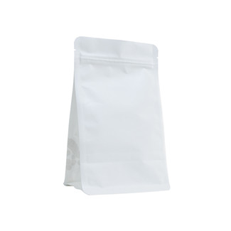 Printed Side Gusset Recyclable Flat Bottom Coffee Bags With Window