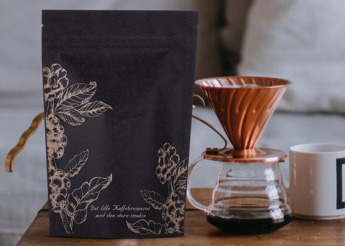 custom Custom Printing Matte Black 8Oz Compostable Coffee Bags With Valve online