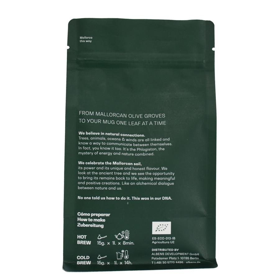 Green Pe Carbon Neutral 12Oz Snap-Lock Wholesale Coffee Bags