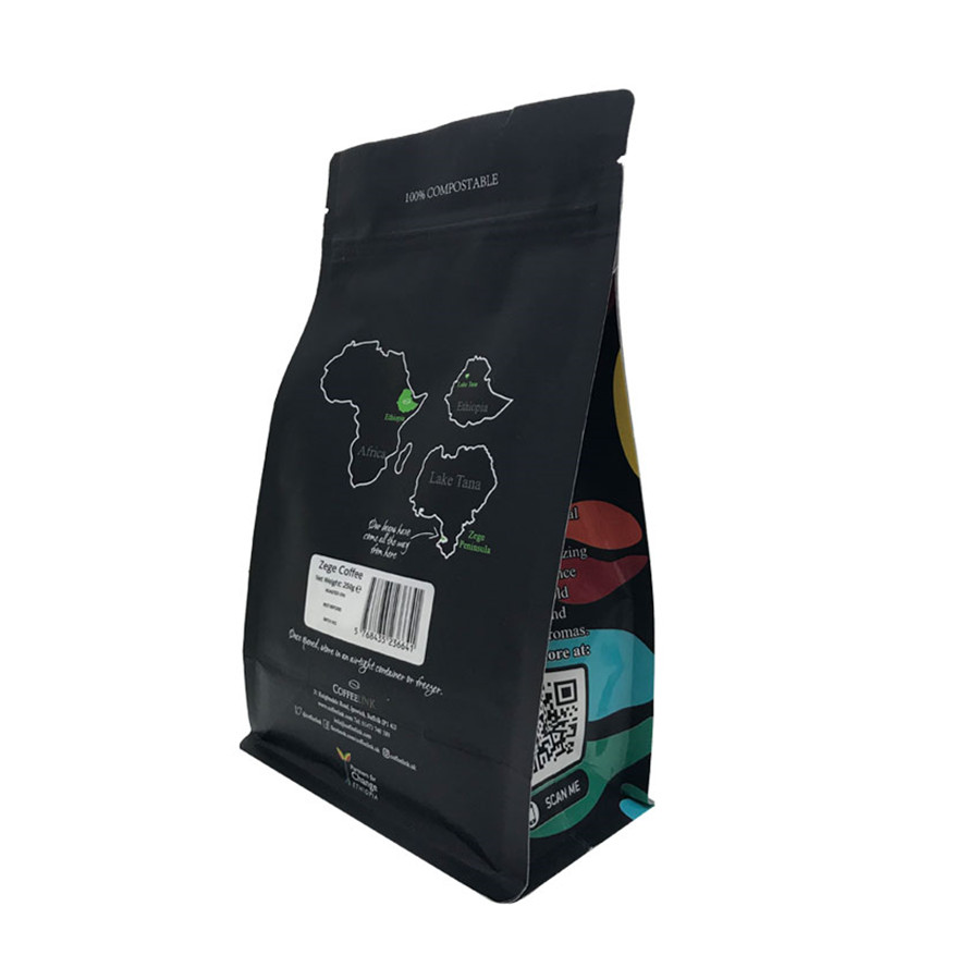 Press-To-Close Reduce Carbon Footprint Biodegradable Coffee Bags