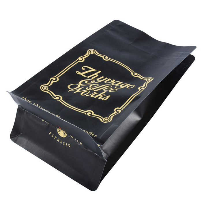 custom 250g Box Bottom Package Kraft Paper Side Gusset Coffee Bags online