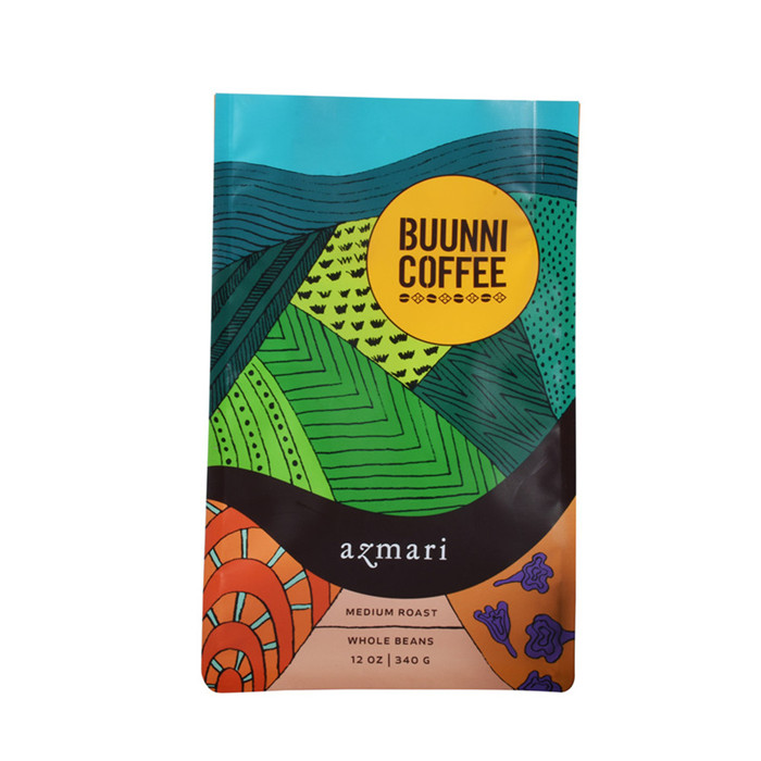 custom Flexible Custom Block Bottom Coffee Packaging Bags With Pocket Zipper online