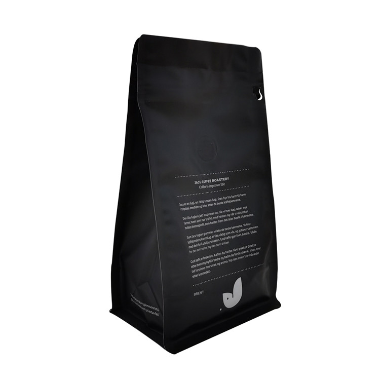 1kg Flat Bottom Roasted Custom Block Bottom Coffee Packaging